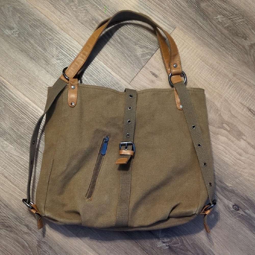 Stylish Tan Canvas Tote Bag